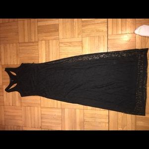 Long black lace dress
